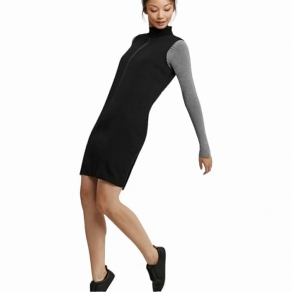 Kit and Ace women's size 0 black sleeveless mock neck silk blend Ryder dress - Picture 4 of 12